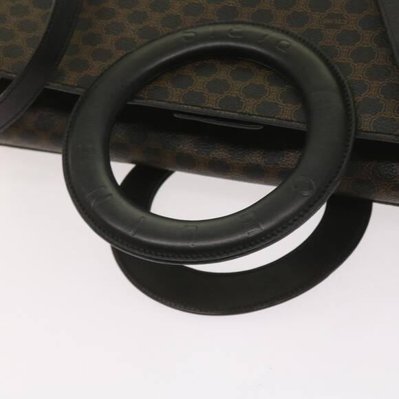 CELINE Macadam Canvas Hand Bag Pvc Black - Picture 7 of 12